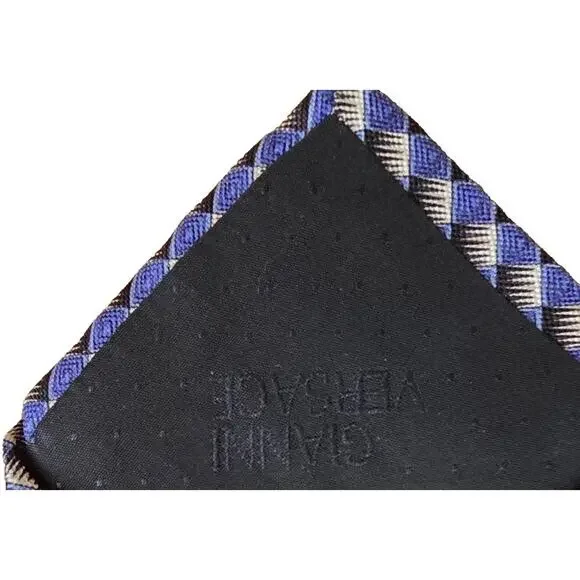 Versace Tie All Logo pattern Men's 100% Silk Blue A001936